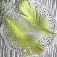 Перо цветное, 5-15 см, желтый, упаковка 100 шт.