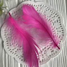 Перо цветное, 5-15 см, малиновый, упаковка 100 шт.