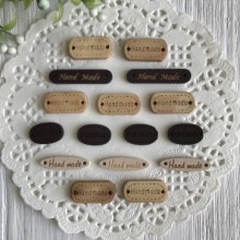 Ярлычок деревянный Hand made, 1,8-3,5 см, микс форм в коричнево-бежевых тонах, упаковка 100 шт.