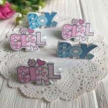 Прищепка-декор, 3,5х2 см, Boy & Girl (розовый/голубой), упаковка 12 шт.