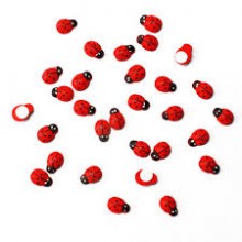 Божья коровка деревянная на липучке, 8 х 10 мм, упаковка 24 шт