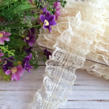 Кружево-рюша, 4 см, молочное, моток 18 м