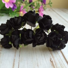 Розочки бумажные, 1 см, черные, упаковка 144 шт.