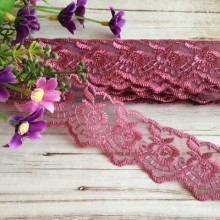Кружево яблочко, 4,5 см, баклажановый, рулон 9 м