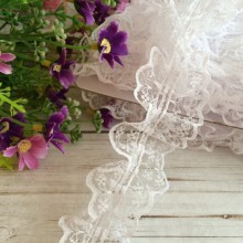 Кружево-рюша, 4 см, белое, моток 18 м