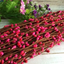 Декоративная ветка с тычинками, 40 см, малиновый, упаковка 100 шт.