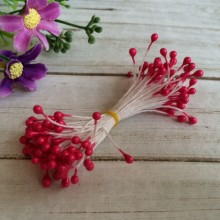 Тычинки маленькие, 2 мм, малиновые, пучок 1800 шт.