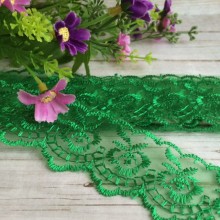 Кружево яблочко, 4,5 см, зеленое, рулон 9 м