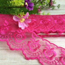 Кружево яблочко, 4,5 см, малиновое, рулон 9 м