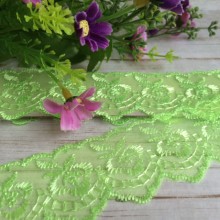 Кружево яблочко, 4,5 см, салатовое, рулон 9 м