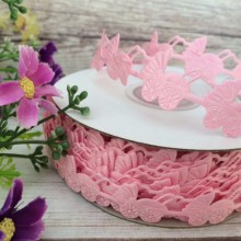 Кружевная детская лента, коляска, 2 см, розовая