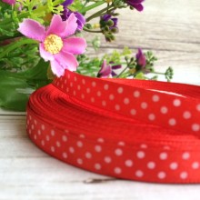 Атлас 0,9 см горох, красный, рулон 45 м