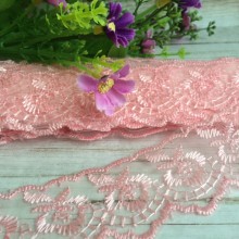 Кружево яблочко, 4,5 см, светло-розовое, рулон 9 м