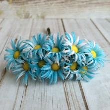Ромашка рваная, 2,5 см, светло-бирюзовая, упаковка 120 шт.