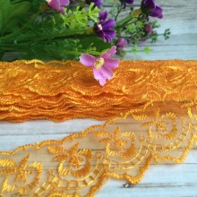 Кружево яблочко, 4,5 см, оранжевое, рулон 9 м