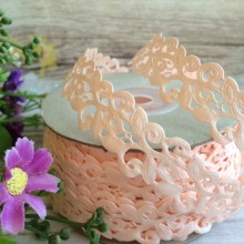 Лента-кружево, 2 см, персиковый, рулон 20 м