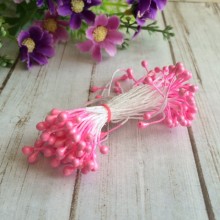 Тычинки маленькие, 2 мм, ярко-розовые, пучок 1800 шт.