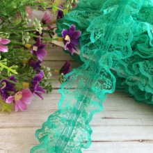 Кружево-рюша, 4 см, мятное, моток 18 м