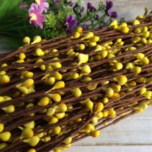 Декоративна гілка з тичинками Big, 65 см, жовтий, упаковка 100 шт.