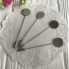 Основа для бутоньерки металлическая, 7,5 см, упаковка 50 шт.