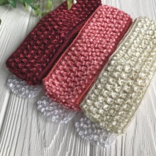 Повязка (тонкая вязка), 4 см, Микс (бордовый-молочный-коралл), упаковка 12 шт.