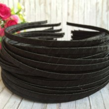 Обруч обмотанный атласной лентой, 6 мм, черный, упаковка 50 шт.
