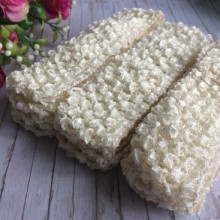 Повязка ажурная плотная, 4 см, набор из 12 шт., молочный