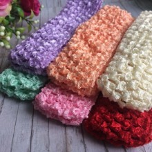 Повязка ажурная плотная, 4 см, набор из 12 шт., мятно-молочно-красный