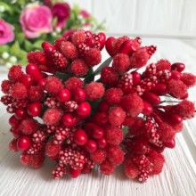 Веточка с тычинками, красный, упаковка 144 шт.