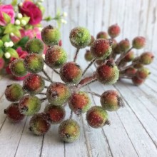 Ягодки в сахаре, 11 мм, оливково-красные, упаковка 400 ягод