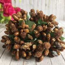 Веточка с тычинками, светло-коричневая, упаковка 144 шт.