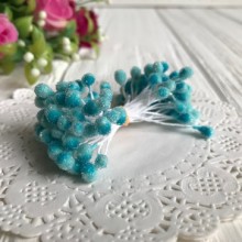 Сахарные тычинки, 4 мм, светло-бирюзовые, пучок 900 шт.