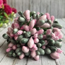 Веточка двухцветная, светло-розово-серый, упаковка 12 пучков (144 шт.)