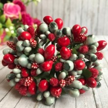 Веточка двухцветная, красно-серый, упаковка 12 пучков (144 шт.)