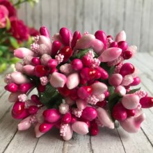 Веточка двухцветная, светло-розово-малиновая, упаковка 12 пучков (144 шт.)