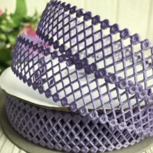 Кружевная лента сеточка, 2 см, лиловый, рулон  20 м