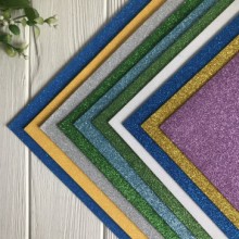 Фоамиран с глиттером, 2 мм, цветной микс, 50х50 см, упаковка 10 шт.