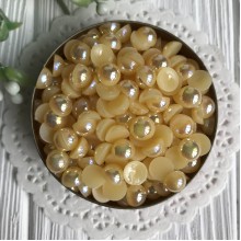 Полубусина 8 мм, нежно-желтый перламутр, упаковка 250 г