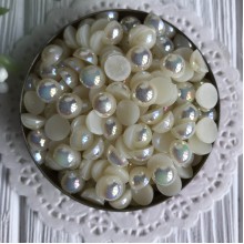 Полубусина 8 мм, молочный перламутр, упаковка 250 г