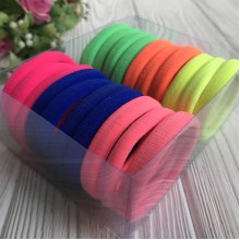 Набор резинок велюрчик, 5 см, оранжево-сине-розовый, упаковка 20 шт.