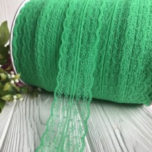 Кружево цветочек, 4,5 см, морская волна, (не стрейчевое), бобина 270 м