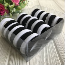 Набор резинок велюрчик, 4 см, бело-черные, упаковка 30 шт.