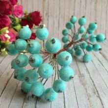 Ягодки в сахаре, 11 мм, лазурный, упаковка 400 ягод