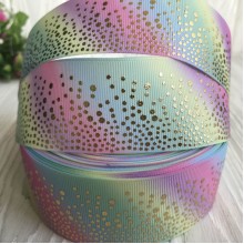 Репс с россыпью (фольга), 4 см, пастельная диагональ, рулон 23 м