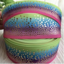 Репс с россыпью (фольга), 4 см, яркий радужный, рулон 23 м