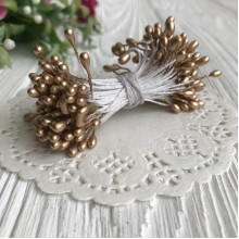 Тычинки маленькие, 2 мм, золотые, пучок 1800 шт.