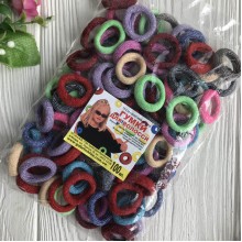 Резинка Калуш с люрексом, 2,5 см, цветной микс, упаковка 100 шт.