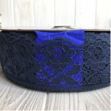 Кружево розочка, 6 см, сапфировый, рулон 90 м