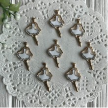 Серединка металл балерина, 32 мм, белый, упаковка 10 шт.