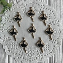 Серединка металл балерина, 32 мм, черный, упаковка 10 шт.